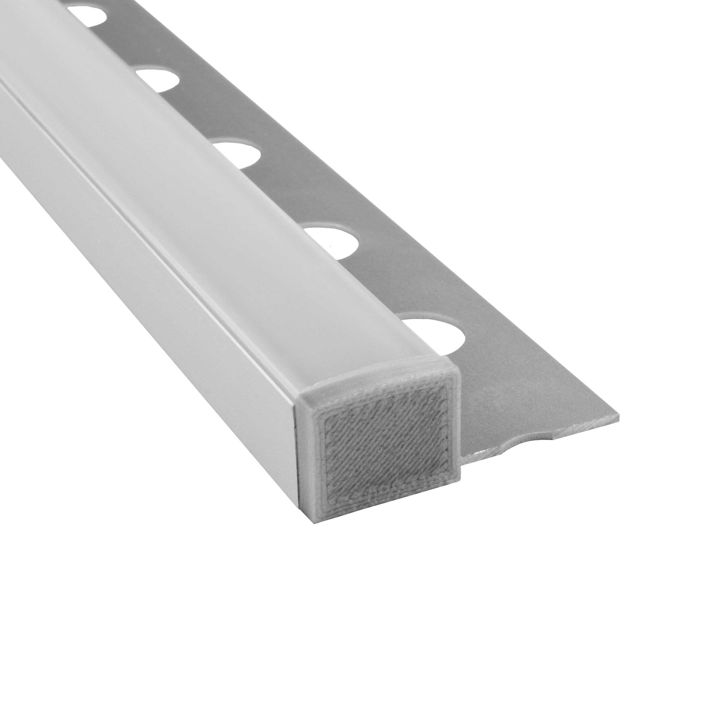 T77 LED Alu Fliesenprofil 10mm silber 2x Endkappen