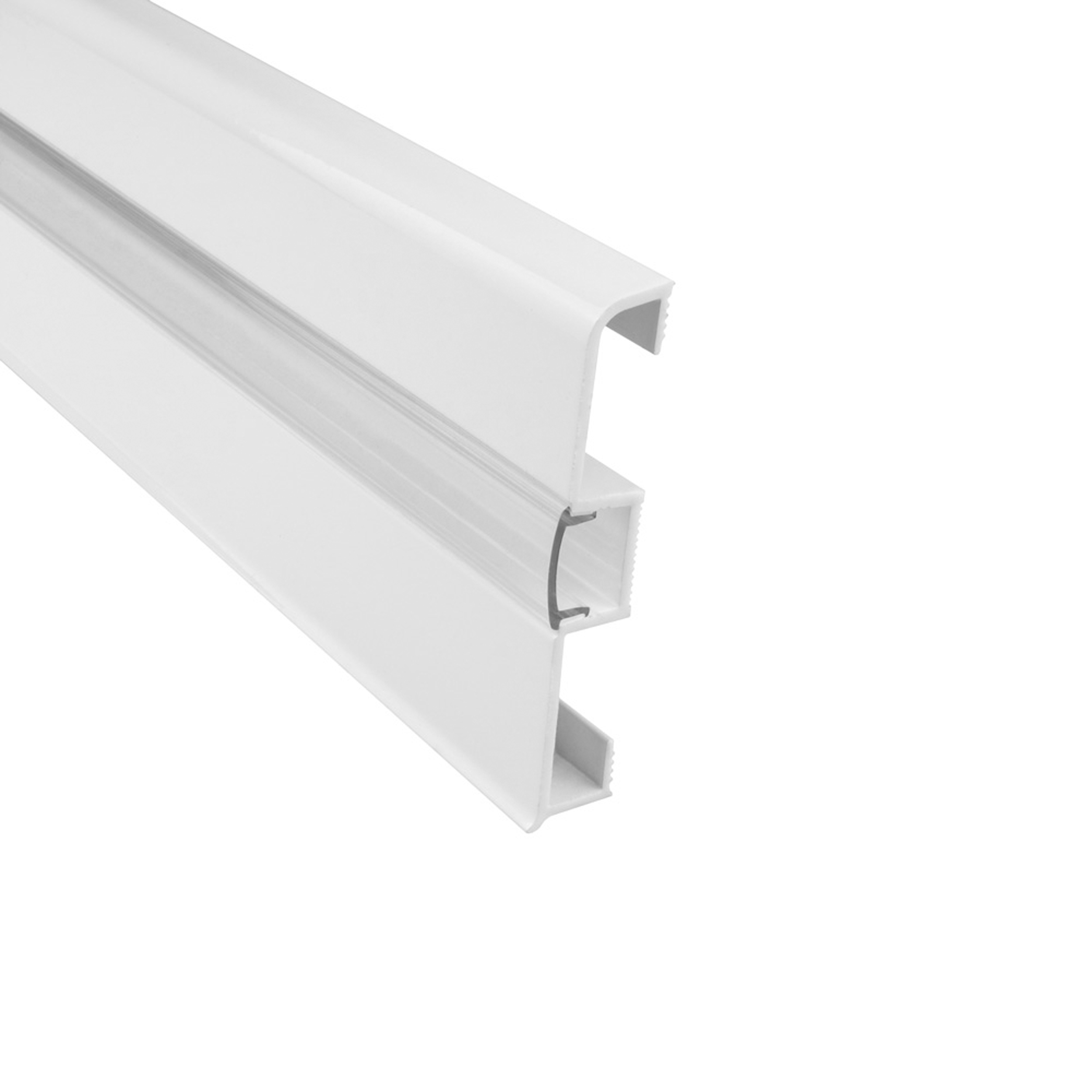 C02 LED Aluprofil Weiss Sockelleiste 1m klar