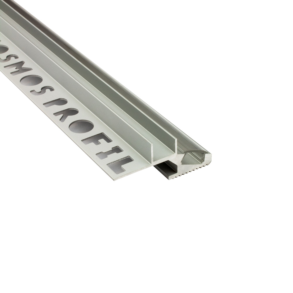 T-40 20° LED Alu Fliesenprofil Treppenprofil Stufen 10mm silber 2m opal