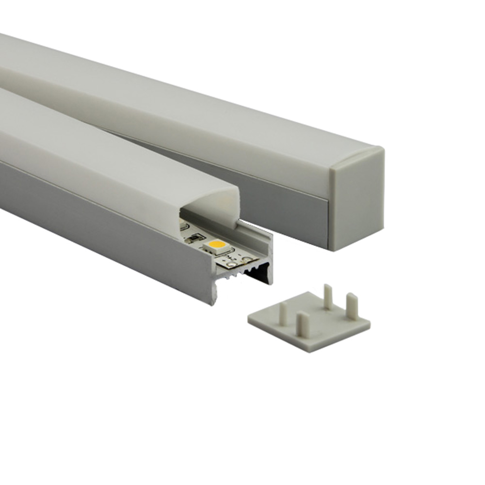 D02 LED Aluprofil Silber Rechteck 2m klar