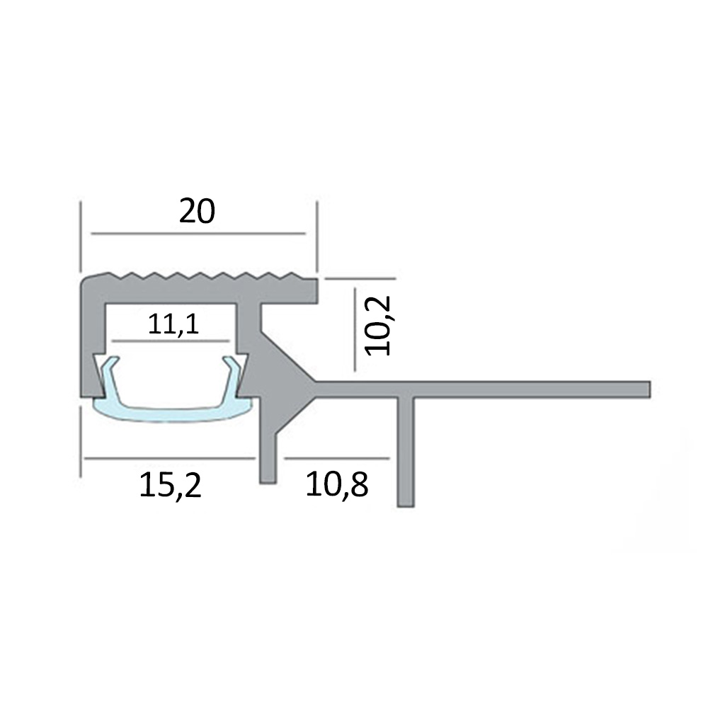 T-40 LED Alu Fliesenprofil Treppenprofil Stufen 10mm schwarz T-40 LED Alu Fliesenprofil Treppenprofil Stufen 12mm schwarz