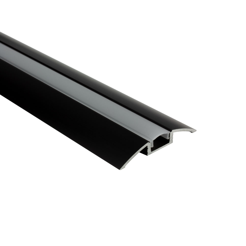 B-Ware - F01 LED Aluprofil Schwarz Übergangsprofil 1m opal B-Ware - F01 LED Aluprofil Schwarz Übergangsprofil 2m opal