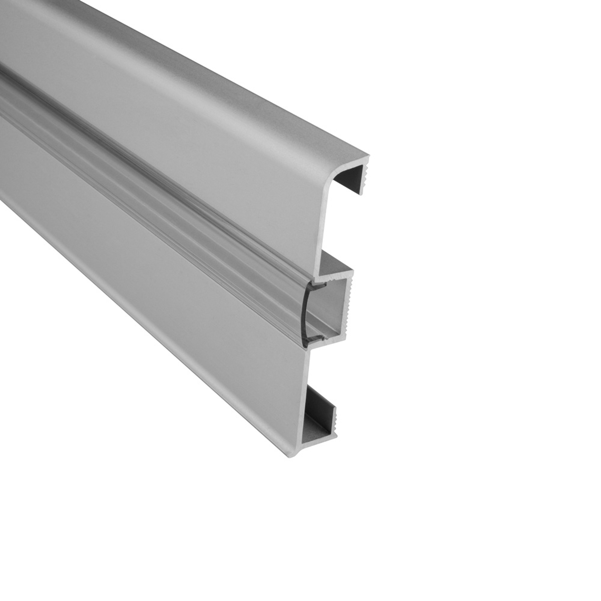 C02 LED Aluprofil Silber Sockelleiste 1m klar C02 LED Aluprofil Silber Sockelleiste 1m klar