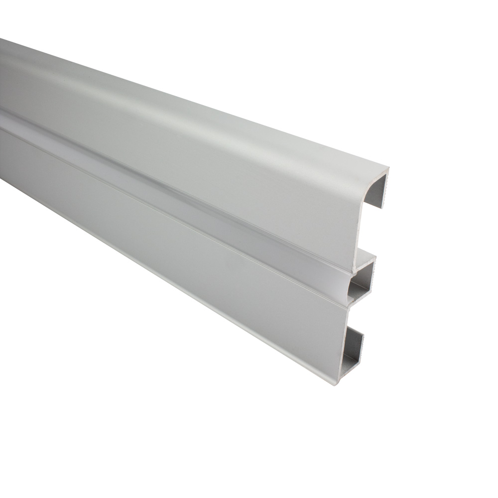 B-Ware - C01 LED Aluprofil silber Sockelleiste 2m opal