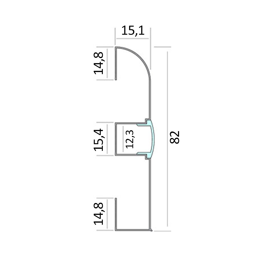 B-Ware - C01 LED Aluprofil weiss Sockelleiste 2m opal