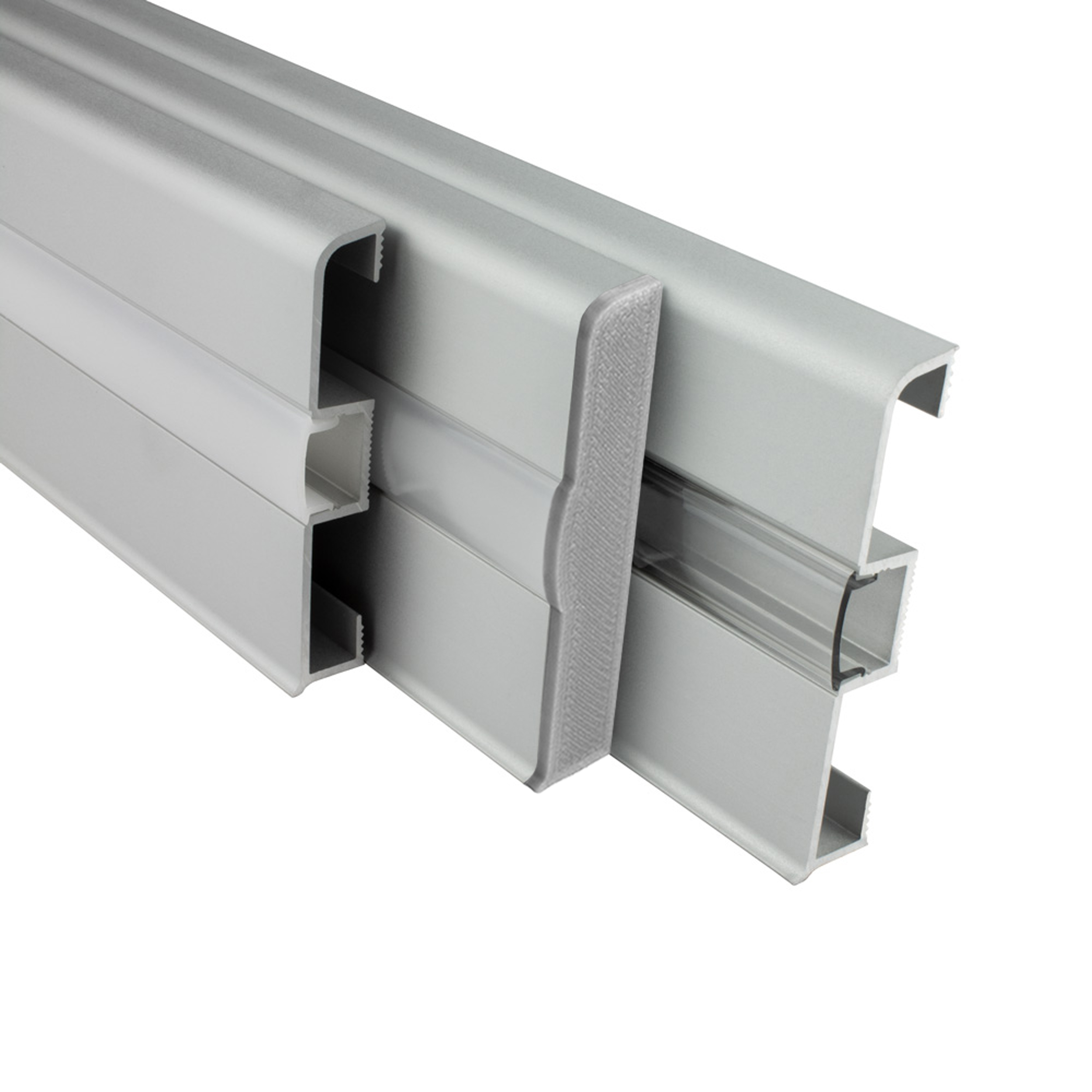 C02 LED Aluprofil Silber Sockelleiste Endkappe rechts 1 Stück
