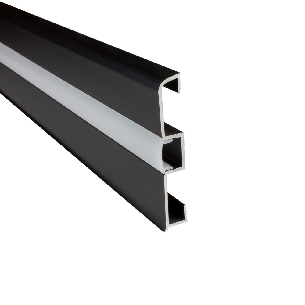 B-Ware - C02 LED Aluprofil Schwarz Sockelleiste 2m milky B-Ware - C02 LED Aluprofil Schwarz Sockelleiste 2m milky