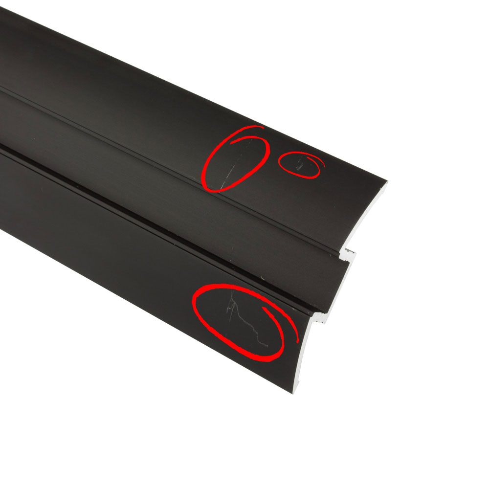 B-Ware - F01 LED Aluprofil Schwarz Übergangsprofil 2m klar