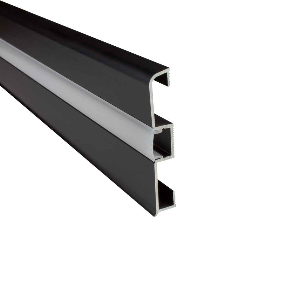 B-Ware - C02 LED Aluprofil Schwarz Sockelleiste 2m opal B-Ware - C02 LED Aluprofil Schwarz Sockelleiste 2m opal