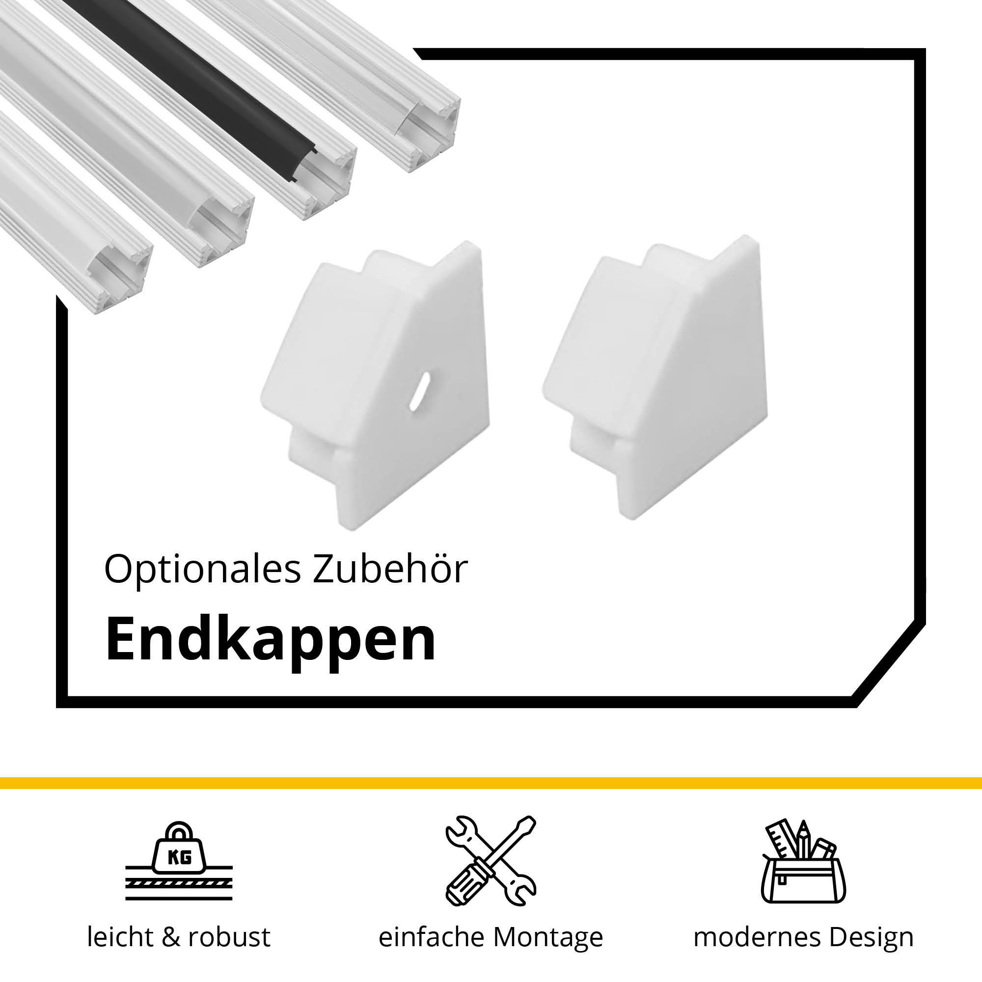 A19 LED Aluprofil Weiss Eckprofil 90° 2m milky