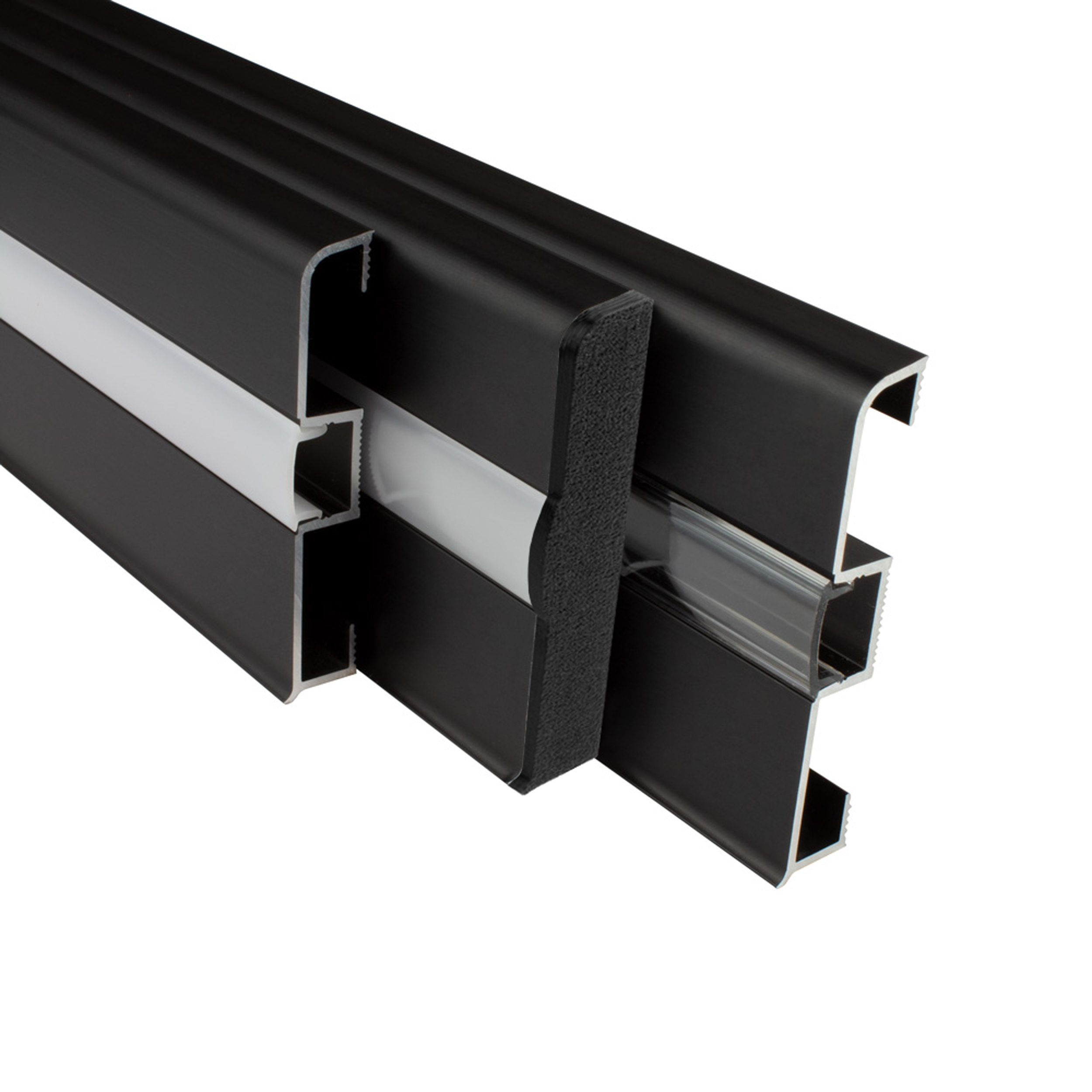 B-Ware - C02 LED Aluprofil Schwarz Sockelleiste C02 LED Aluprofil Schwarz Sockelleiste Endkappe rechts 1 Stück