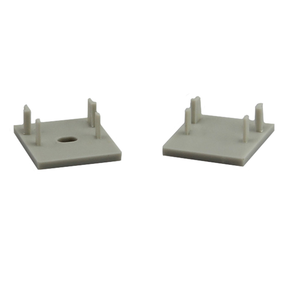 D02 LED Aluprofil Silber Rechteck 2x Endkappen D02 LED Aluprofil Silber Rechteck