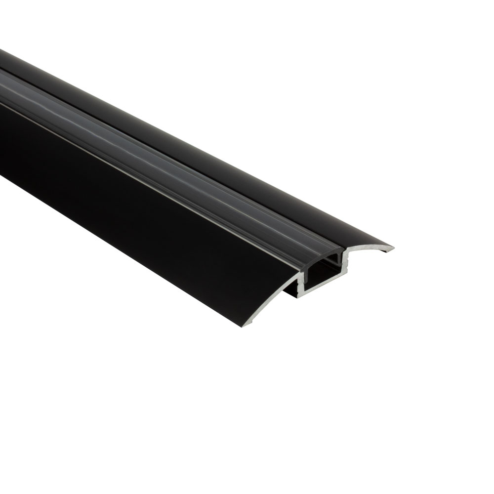B-Ware - F01 LED Aluprofil Schwarz Übergangsprofil 2m klar
