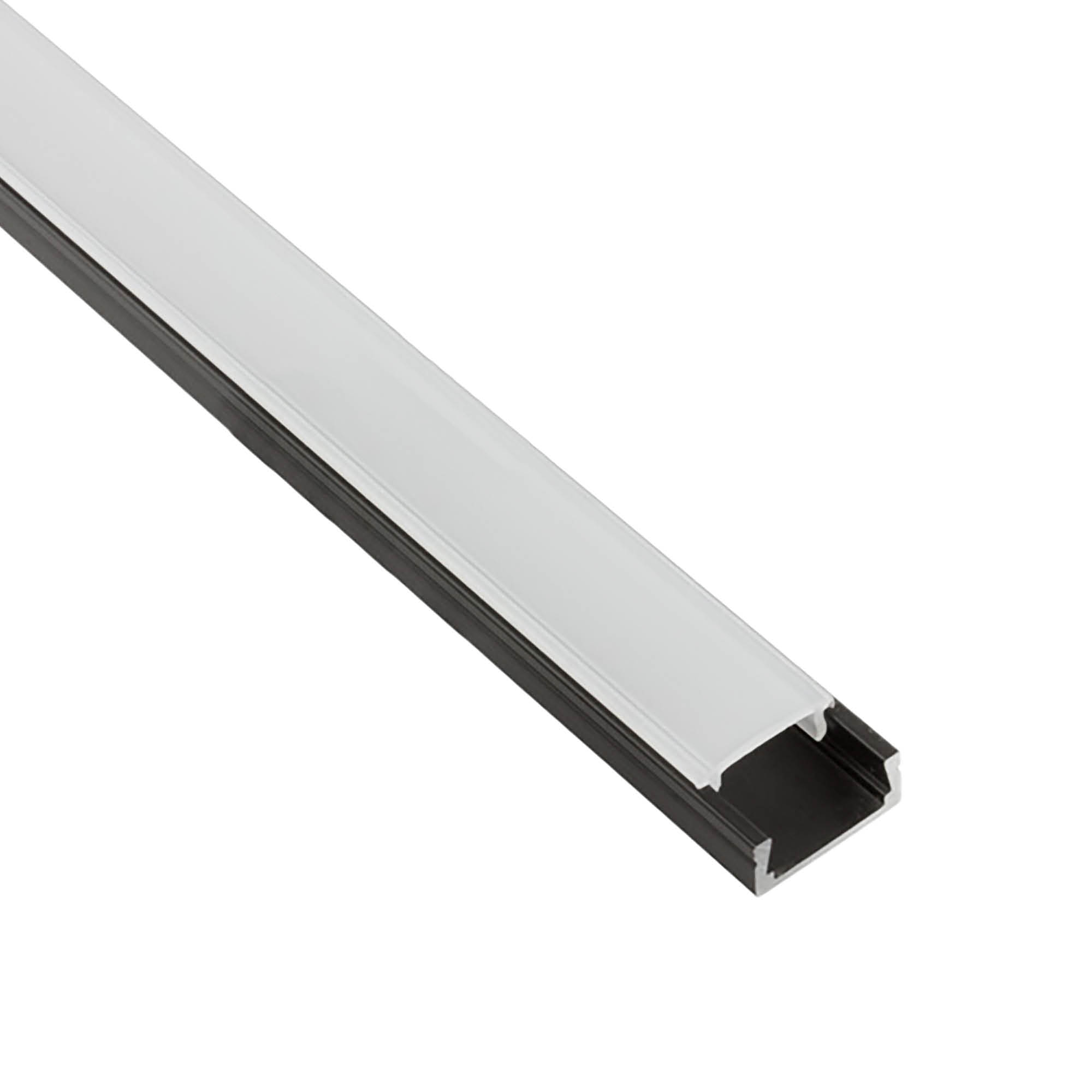A15 LED Profil Schwarz 1m Abdeckung milky A15 LED Profil Schwarz 2m Abdeckung milky