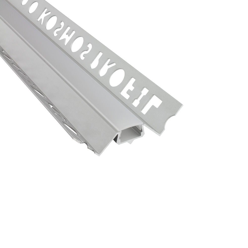 IN-T77 LED Alu Fliesenprofil Ecke innen 10mm silber 2m opal