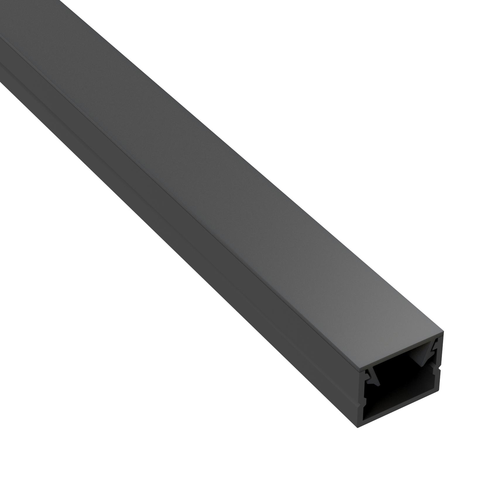 LED-Aluprofil für Akustikpaneele mit Abdeckung bündiger Einbau, 2,7m - schwarz Slim-Line LED-Aluprofil U-Profil 2,7m Schwarz Abdeckung Schwarz