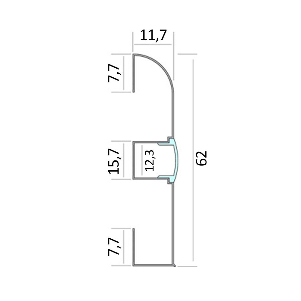 B-Ware - C02 LED Aluprofil Silber Sockelleiste 1m opal C02 LED Aluprofil Weiss Sockelleiste 2m milky