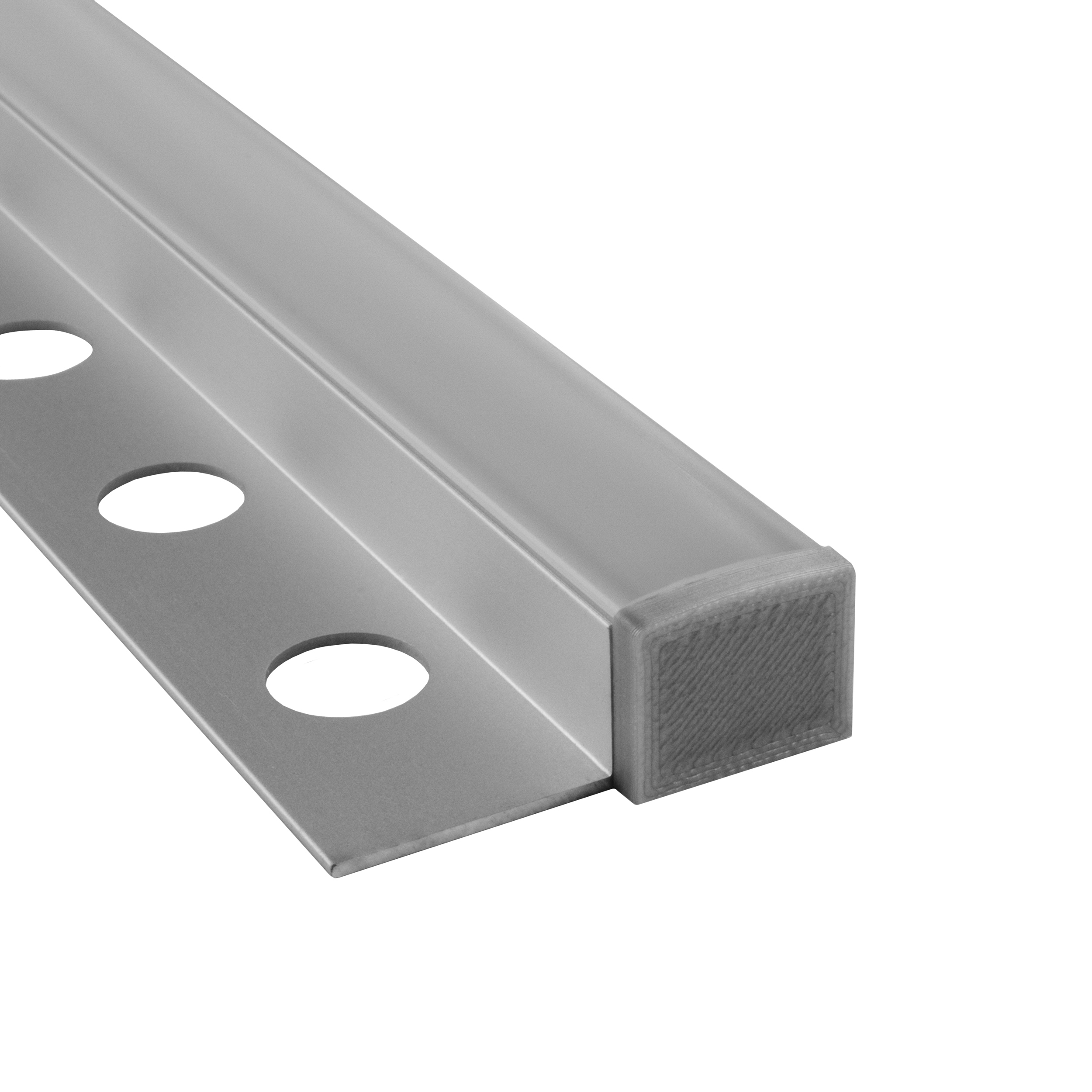 T77 LED Alu Fliesenprofil 10mm silber 2x Endkappen