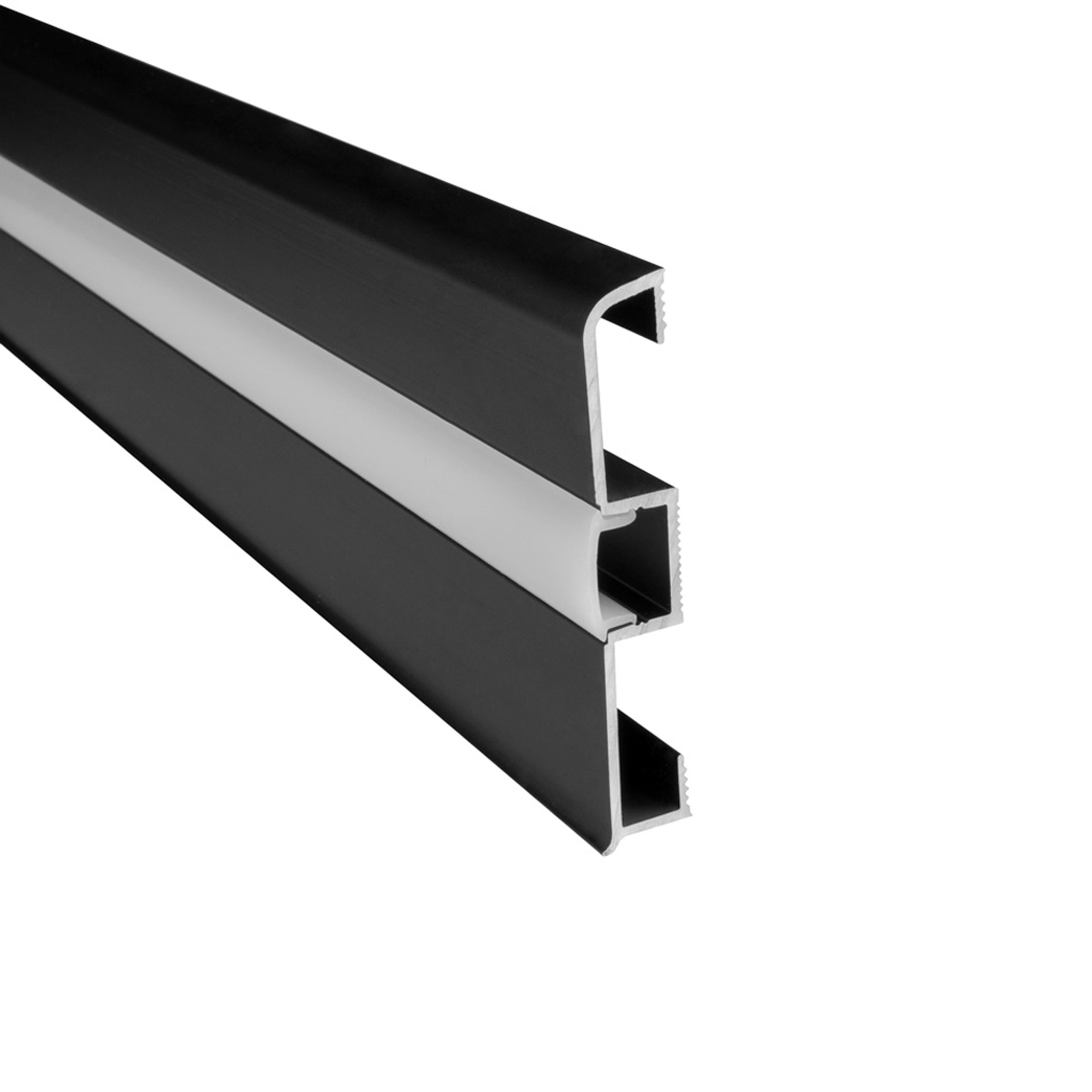 C02 LED Aluprofil Schwarz Sockelleiste 1m milky C02 LED Aluprofil Schwarz Sockelleiste 1m milky